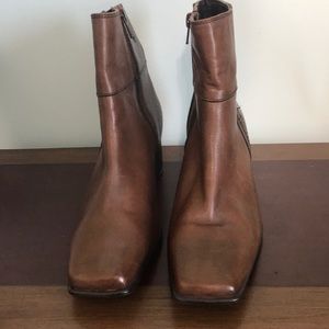 Jules Brown Leather Ankle Boots Size 6.5 M